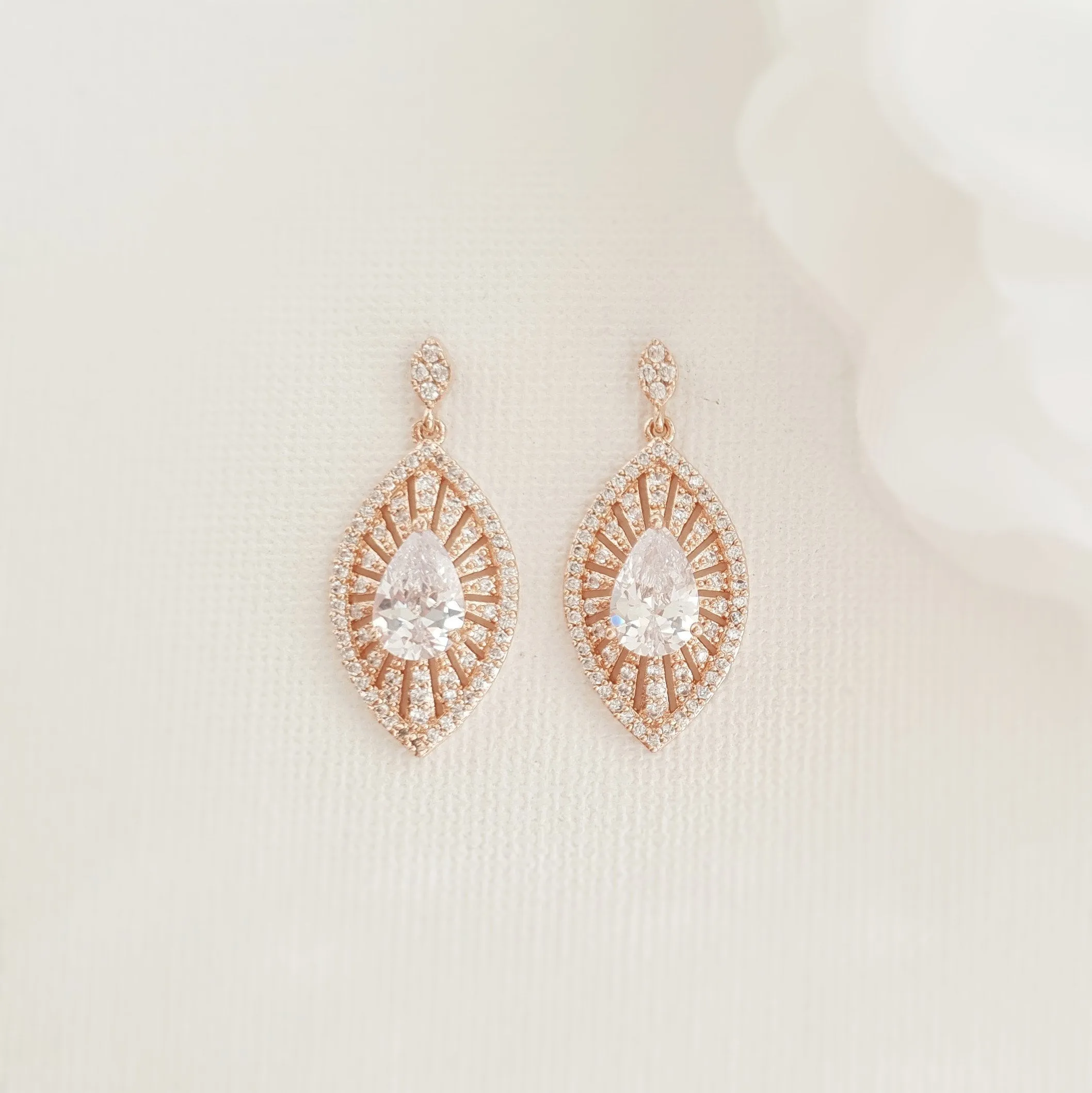 Gold Short Drop Earrings-Zoey