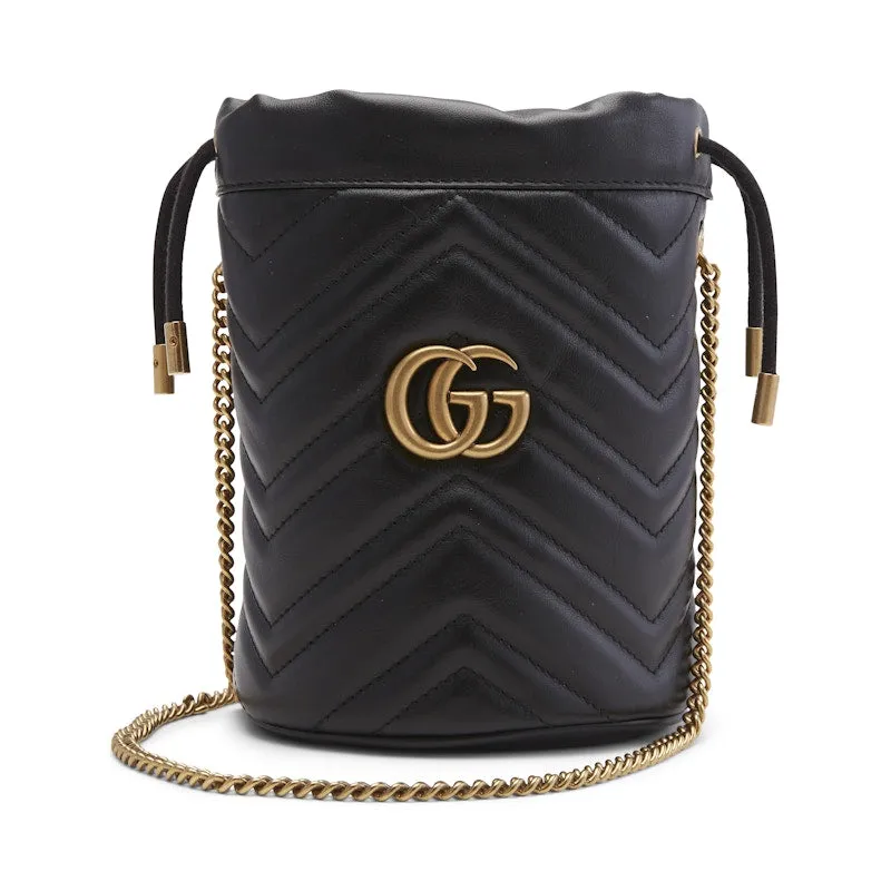 Gucci Gg Marmont Bucket Bag Mini Black