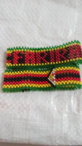 Handmade zimbabwe flag beaded bracelets with names with free shipping