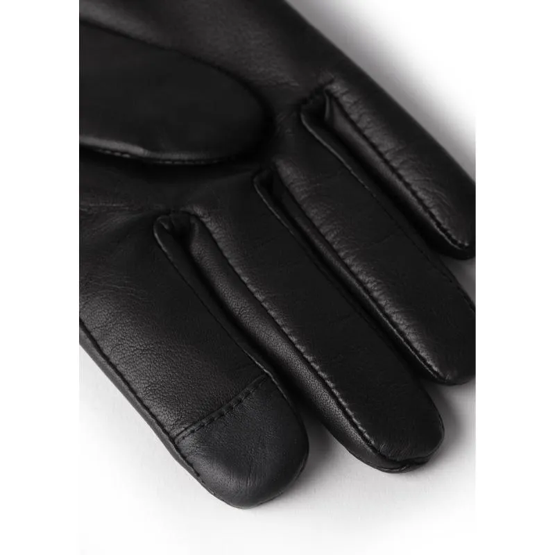 Holland Cooper Monogram Leather Ladies Wool Cashmere Lined Gloves - Black