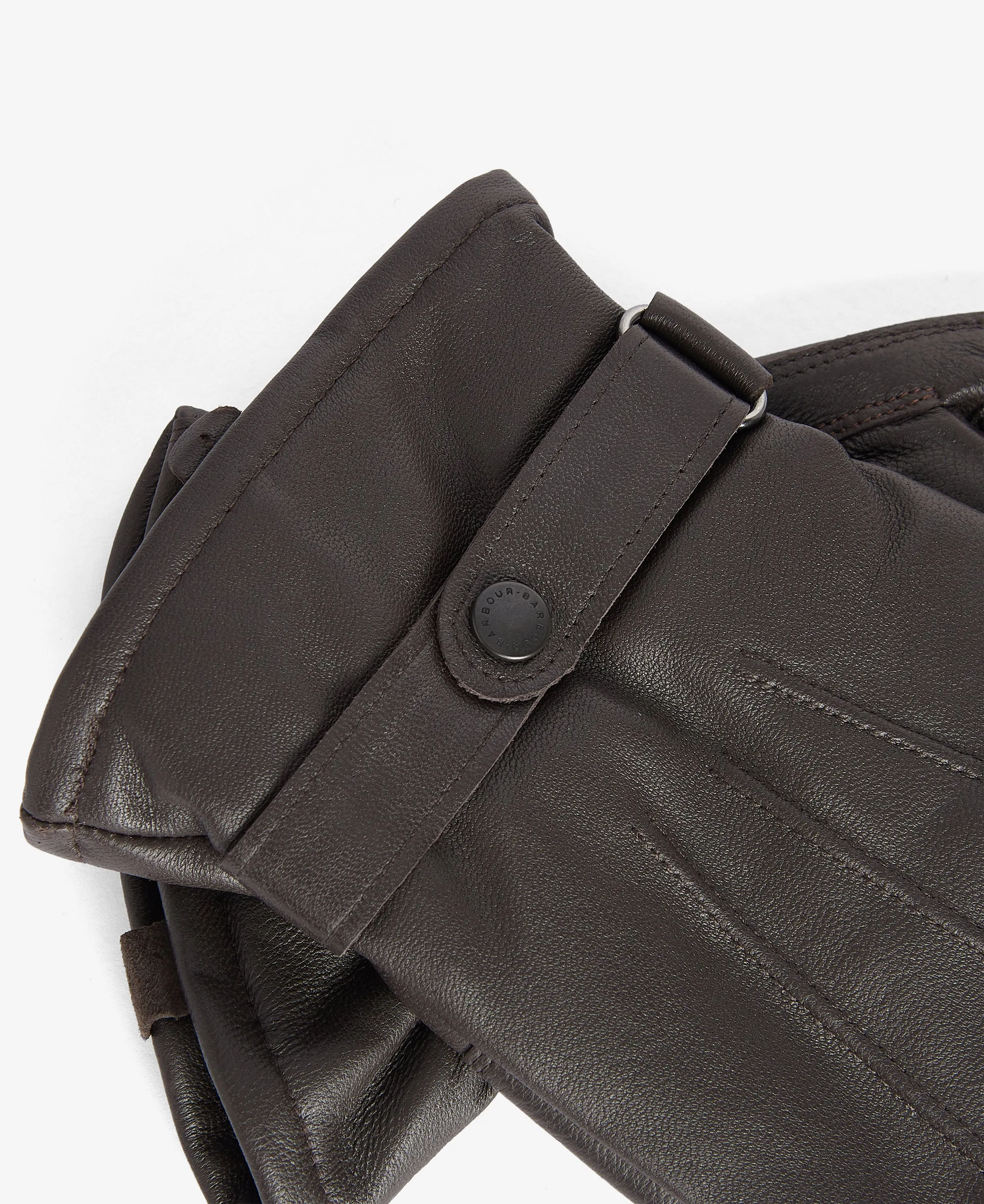 ID80108-Barbour Brown Leather Utility Gloves