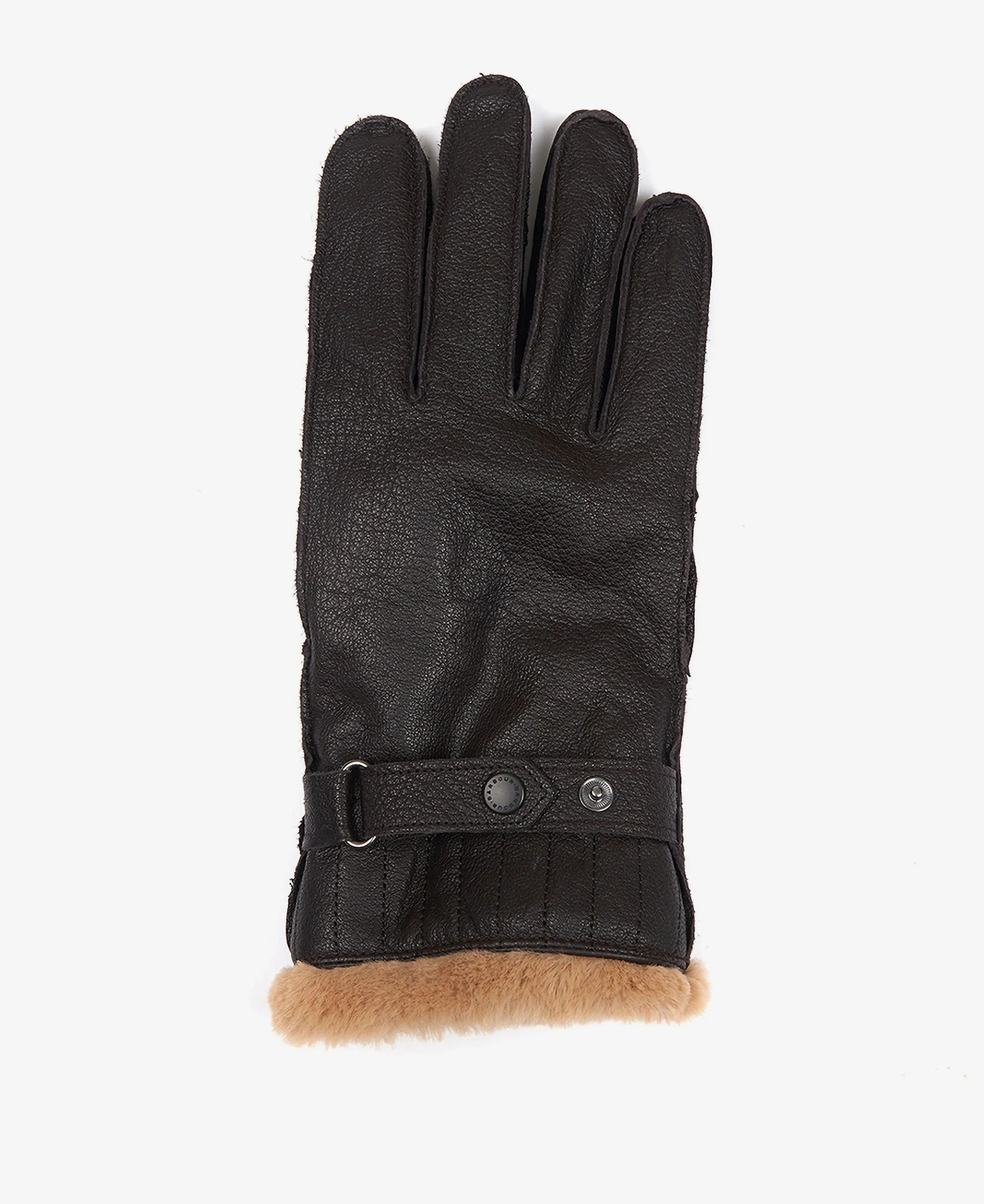 ID80108-Barbour Brown Leather Utility Gloves