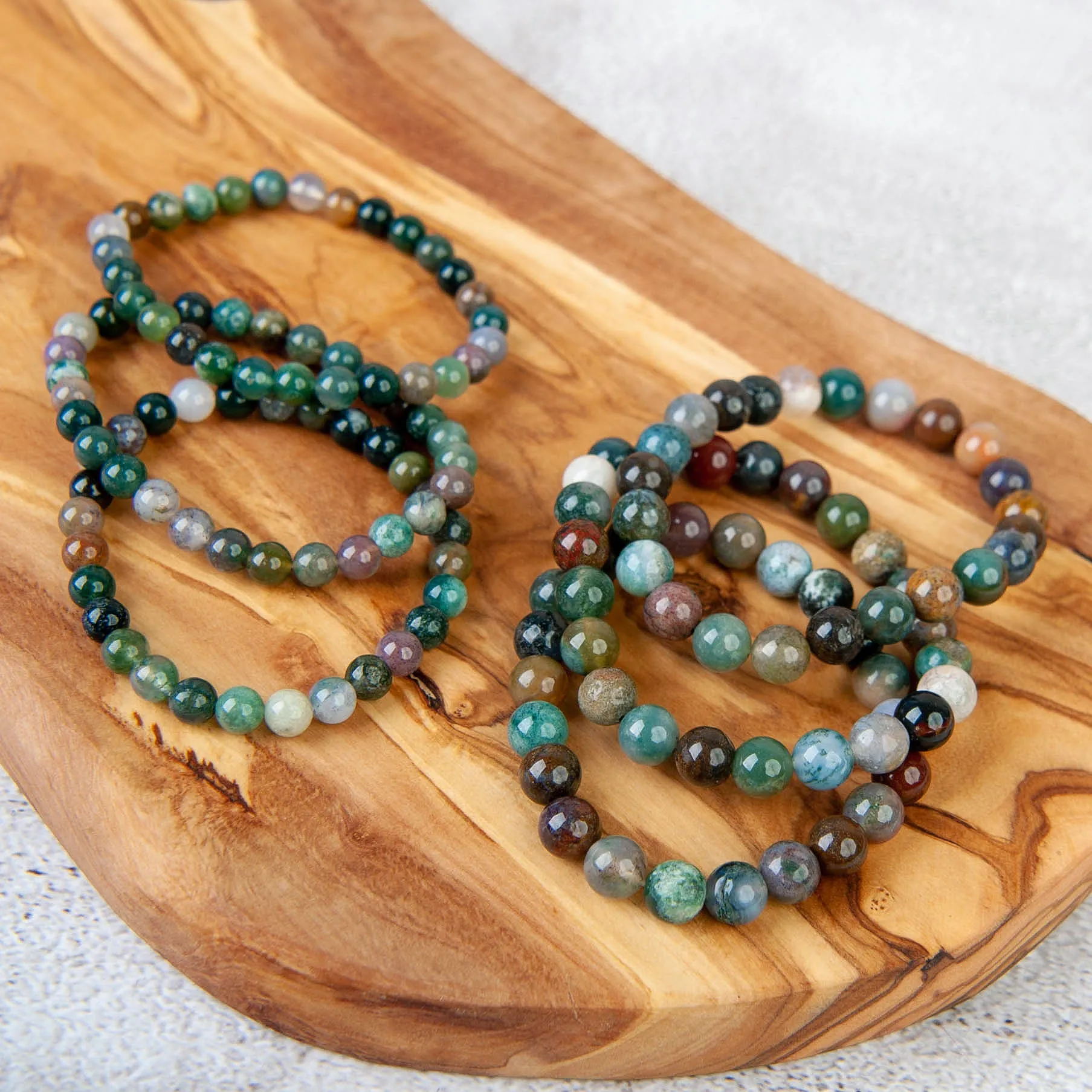 Indian Agate Beaded Bracelet