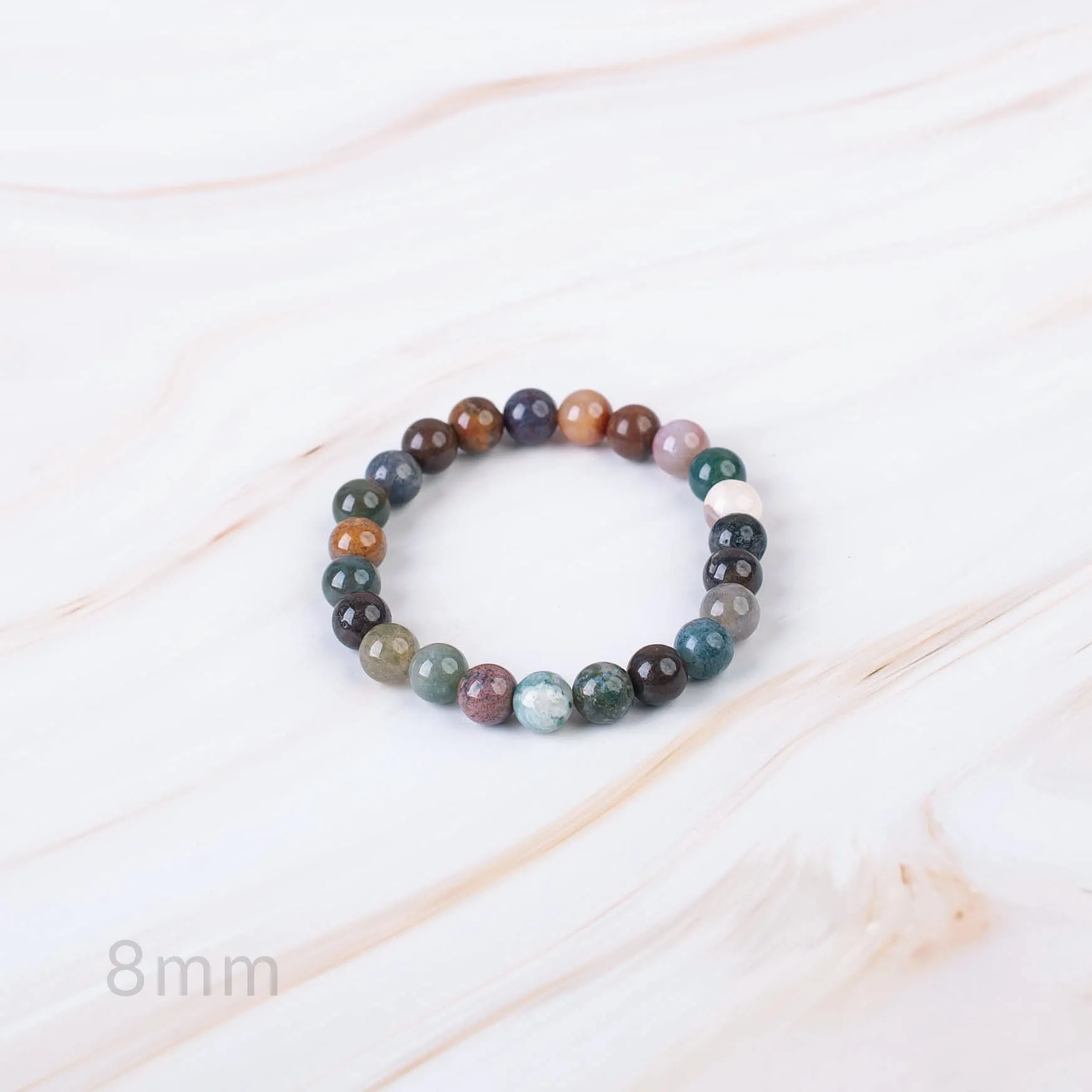 Indian Agate Beaded Bracelet