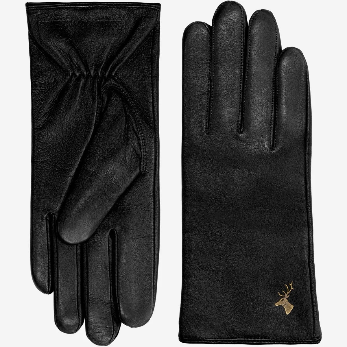 Ivy (black) – sheepskin leather gloves with wool/cashmere lining & touchscreen feature