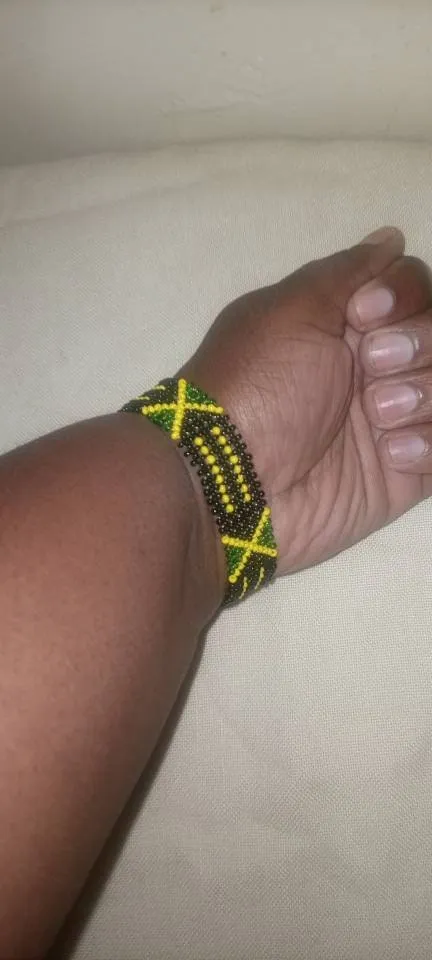 Jamaican flag beaded handmade Masai masaai maasai bracelet with free shipping world wide