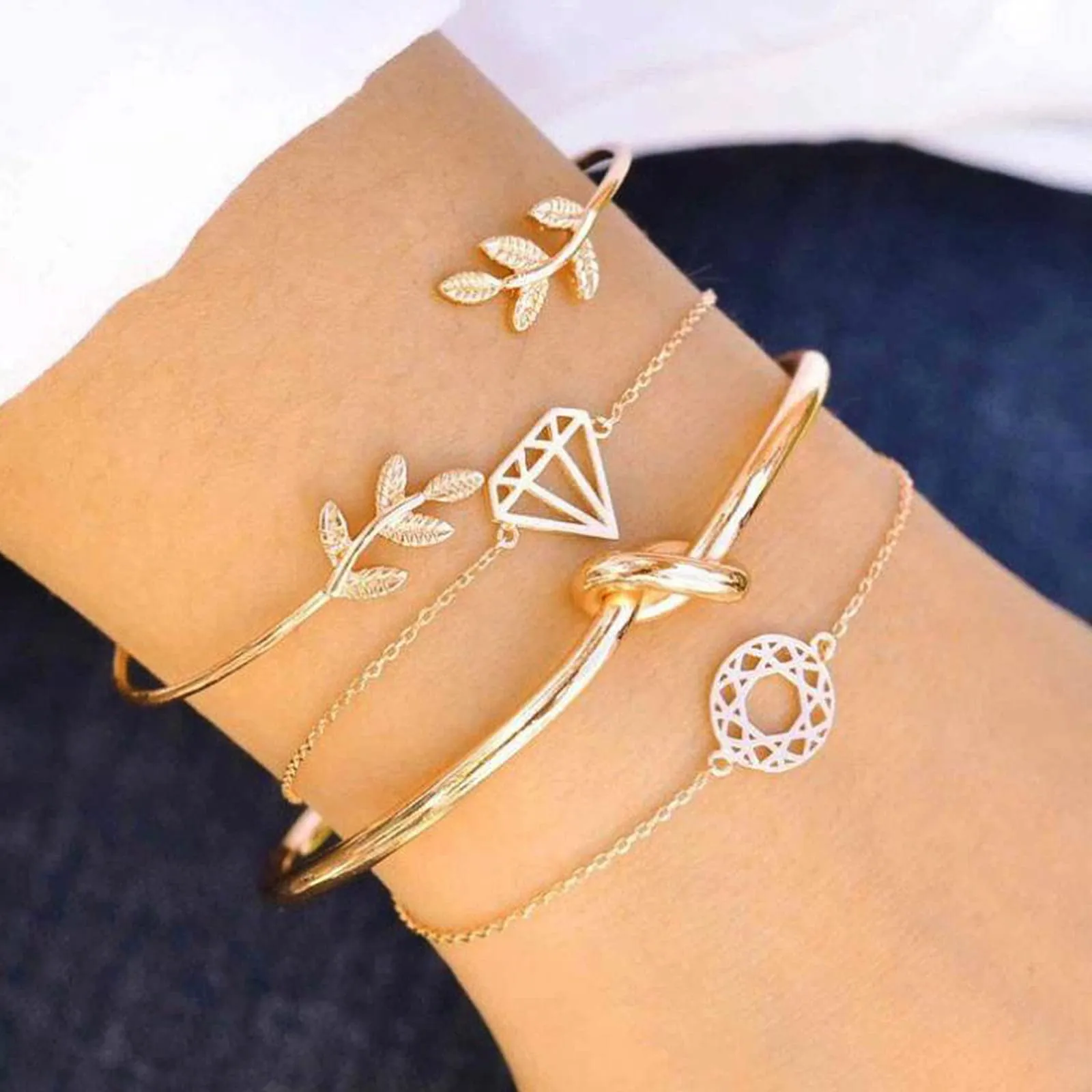 Joker & Witch Shine Bright Set of 4 Gold Bracelets For Women