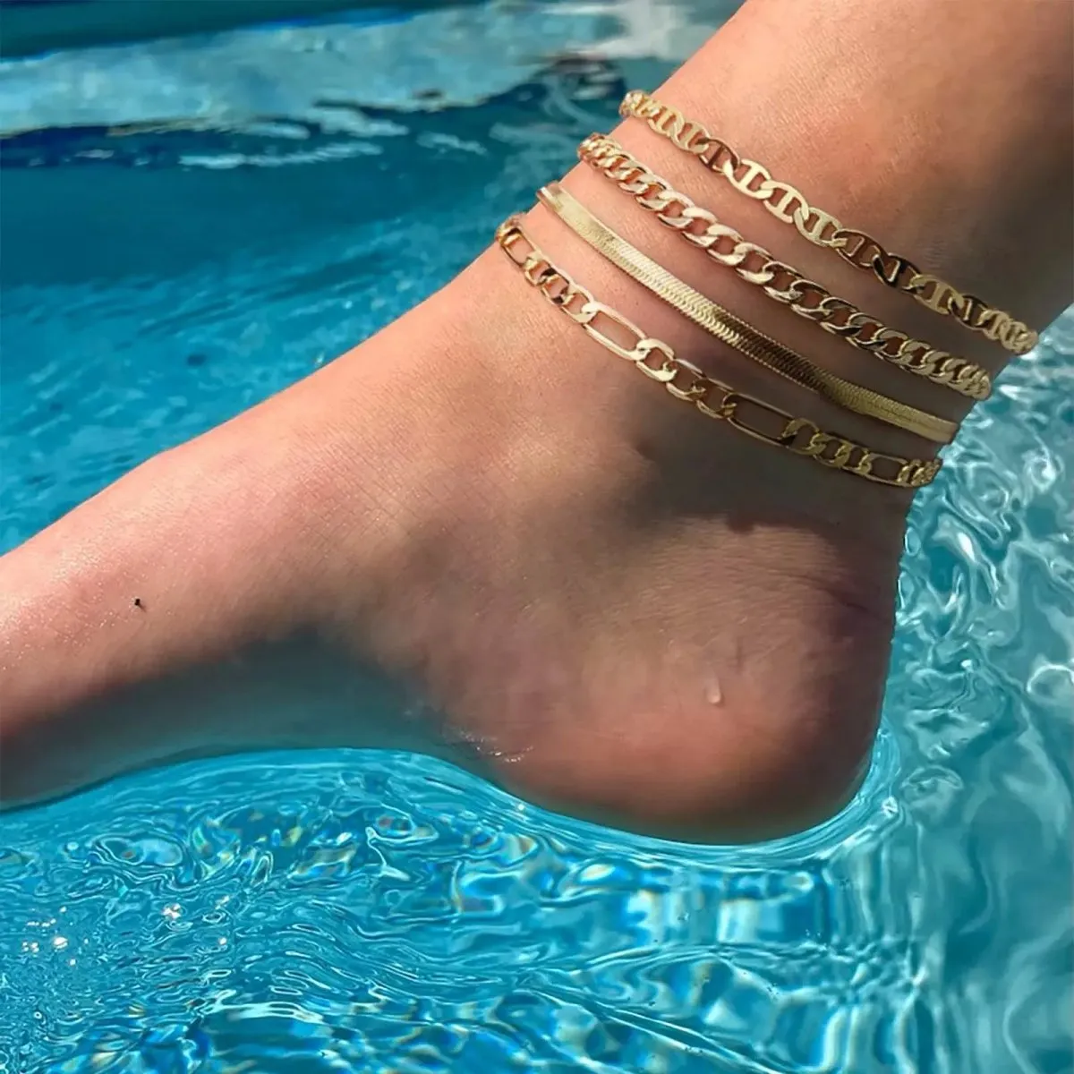 Kyerlyn Layered Ankle Bracelets