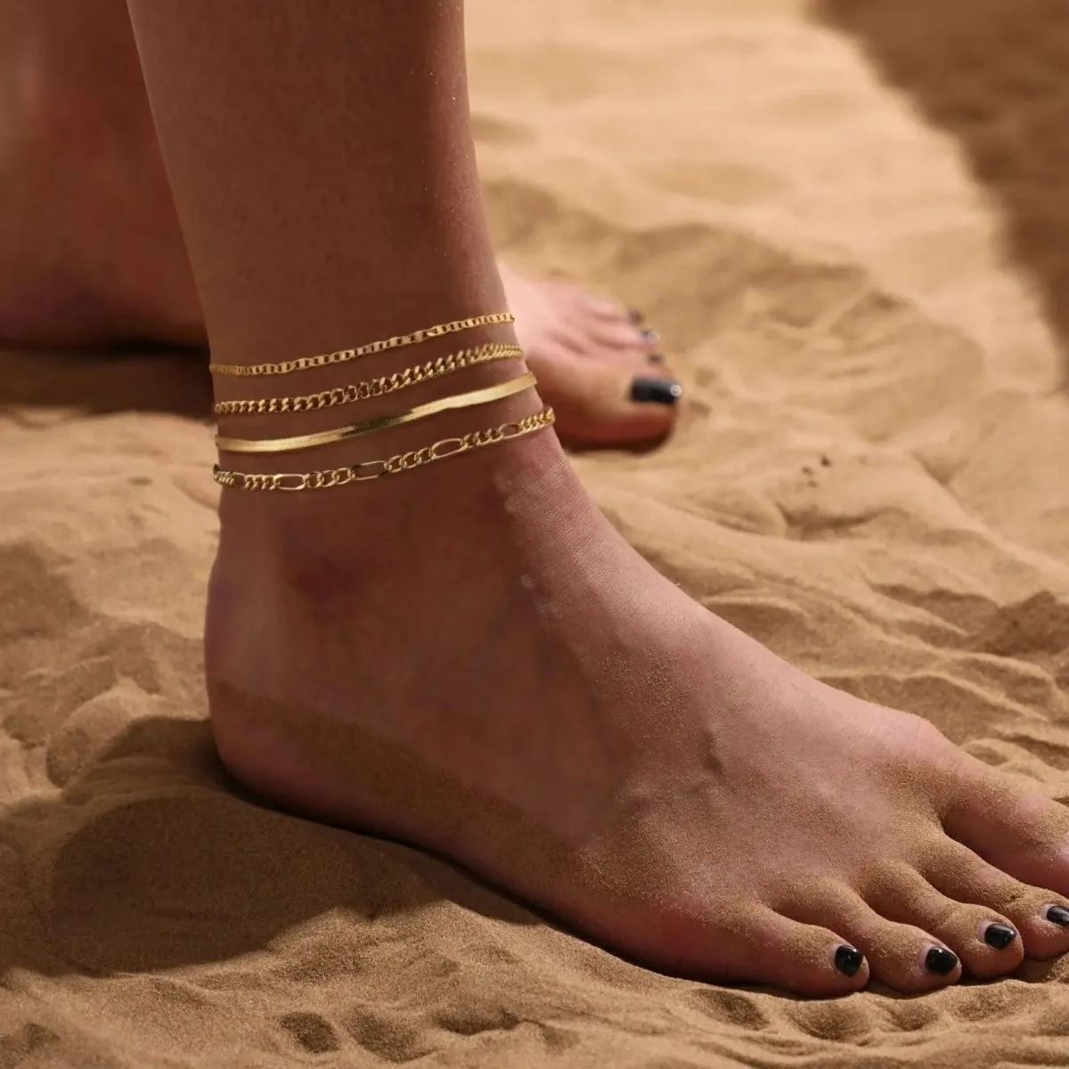 Kyerlyn Layered Ankle Bracelets