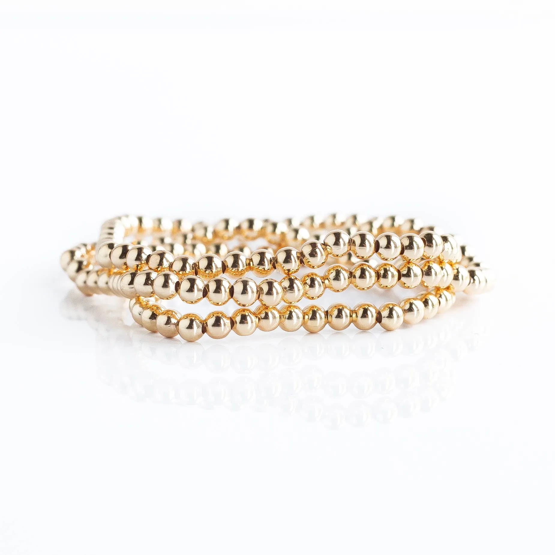 Layering Bracelets-4mm Wrap, Gold Stacking Bracelets