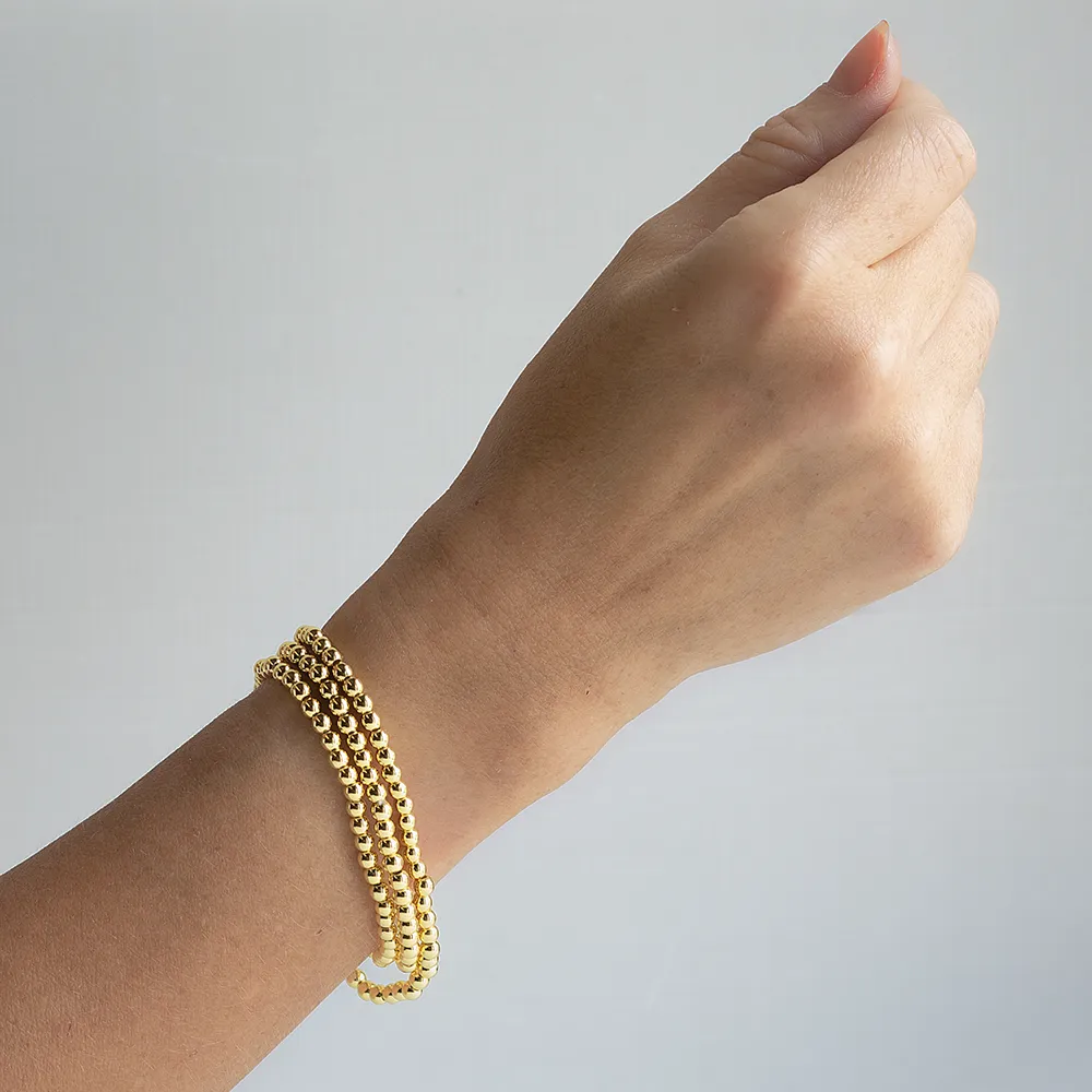 Layering Bracelets-4mm Wrap, Gold Stacking Bracelets