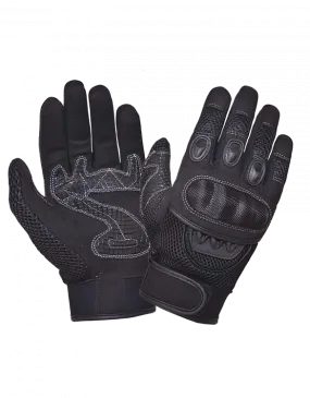 leather & Mesh Hard Knuckle Full Finger Glove