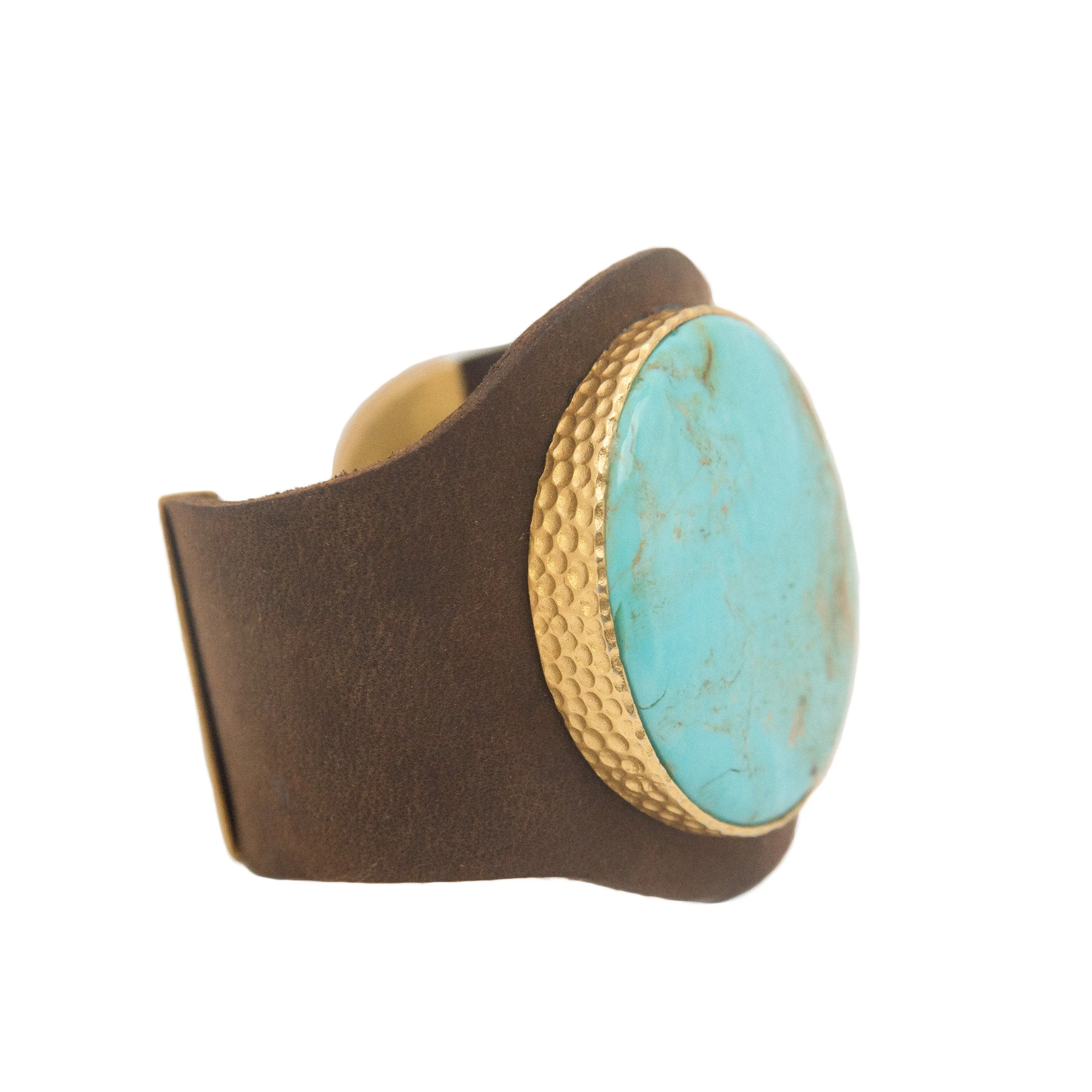 Leather Cuff - Turquoise