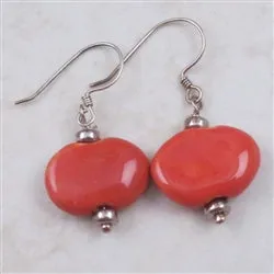 Melon African Kazuri Fair Trade Bead Earrings