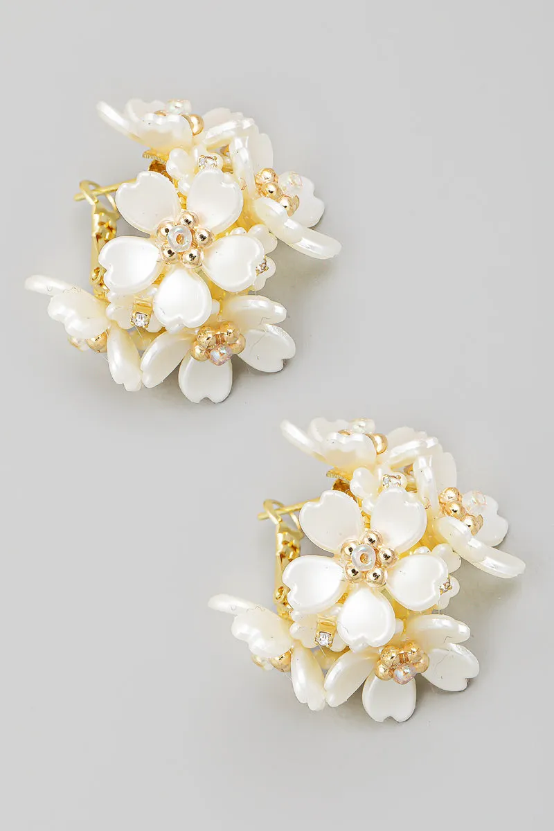 Mini Multi Flower Hoop Earrings