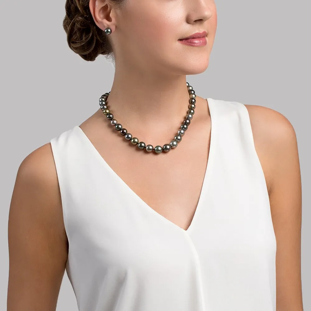 Multi-Color Tahitian Pearl Necklace, 10.0-11.0mm