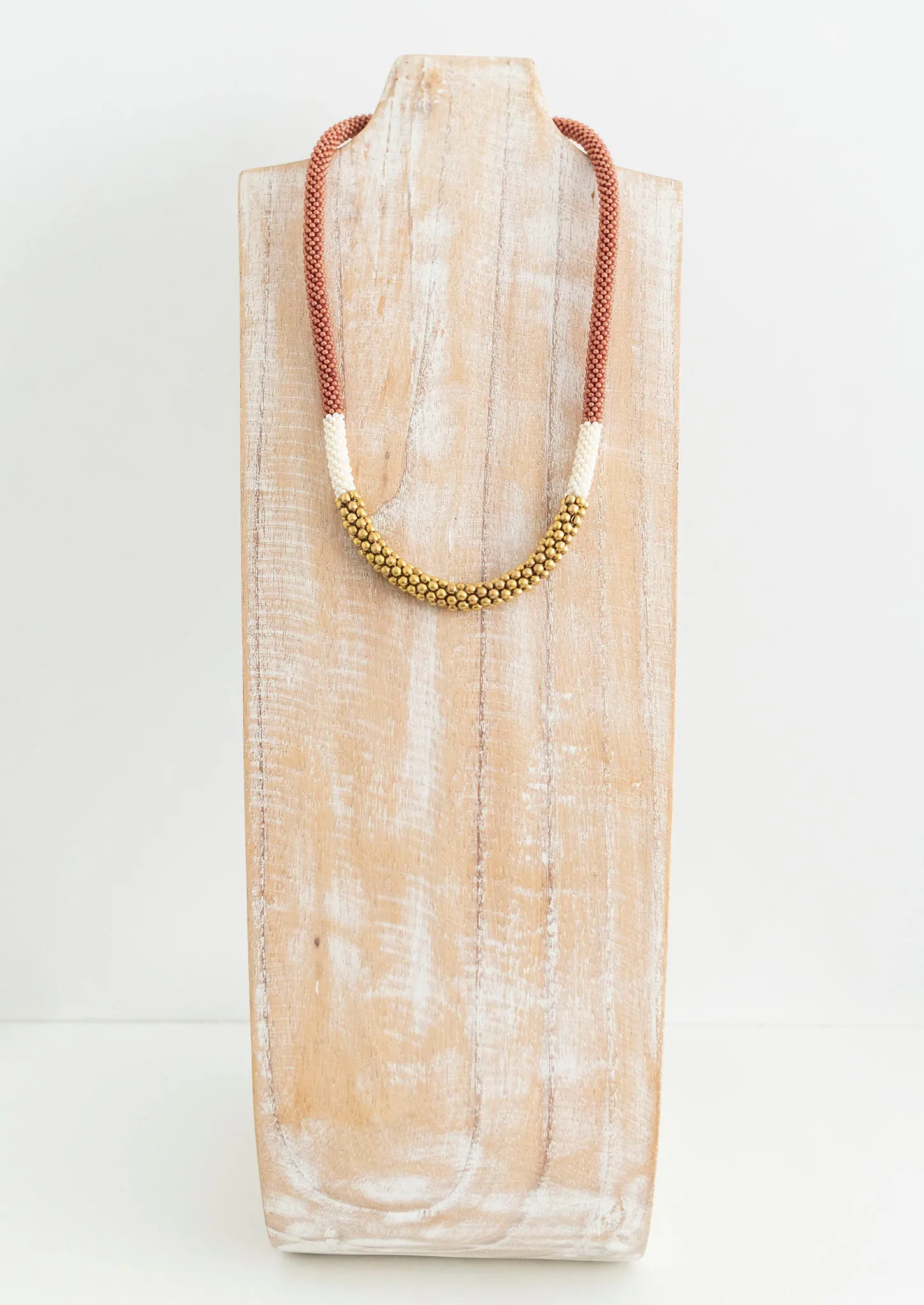 **NEW** <br>The Golden Division Necklace <br> Terracotta