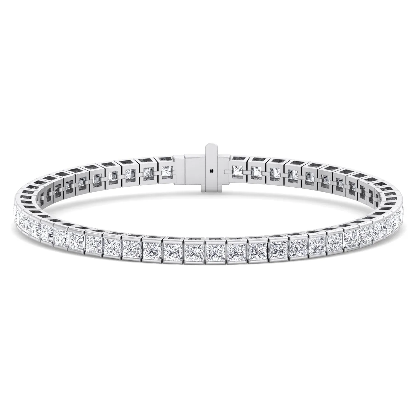 Princess Cut Natural Diamond Tennis Bracelet 14K Solid Gold