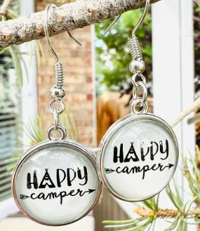 Round Happy Camper Dangle Earrings