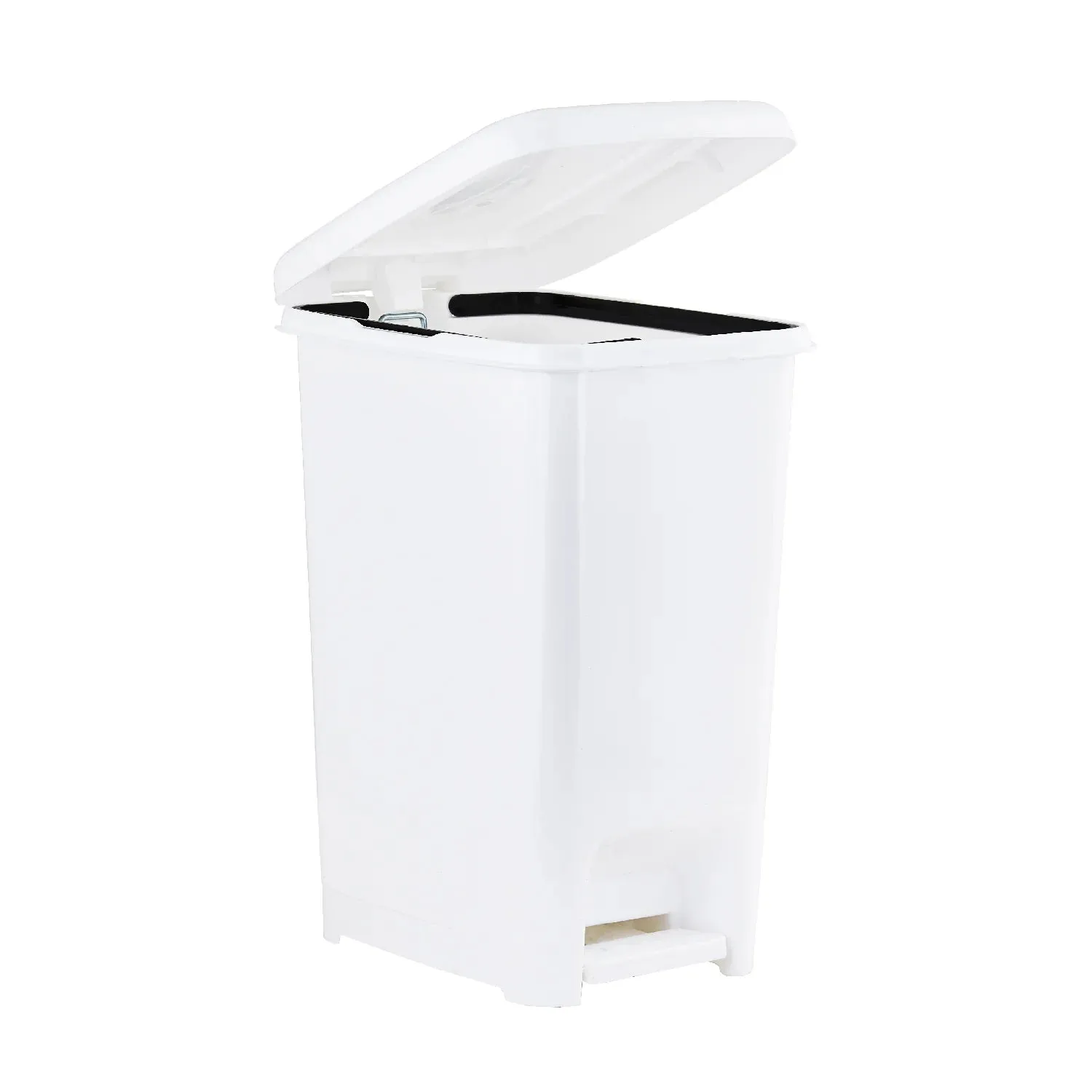 Superio White Slim Pedal Trash Can 64Qt 1pc