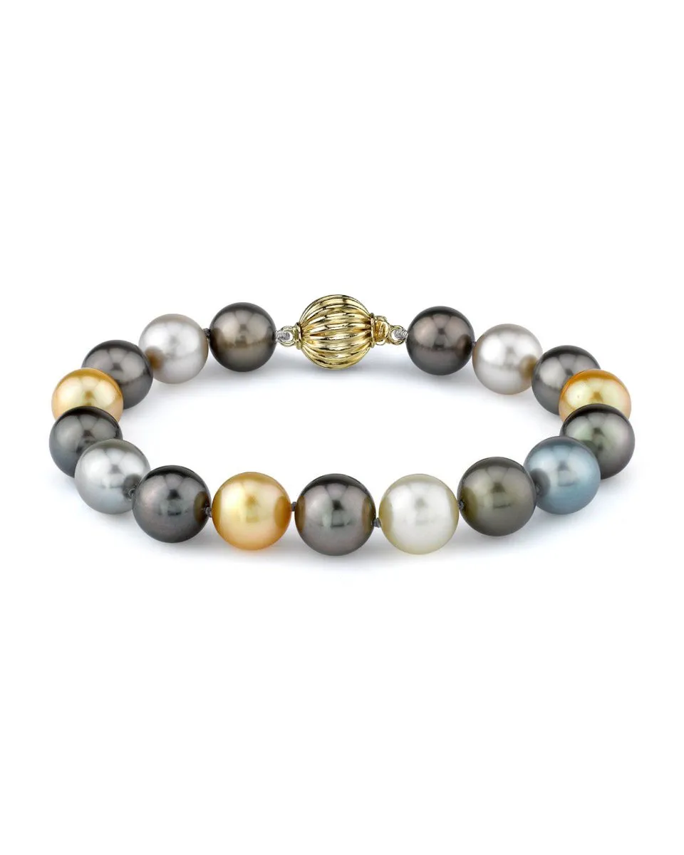 Tahitian & Golden South Sea Pearl Bracelet, 10.0-11.0mm