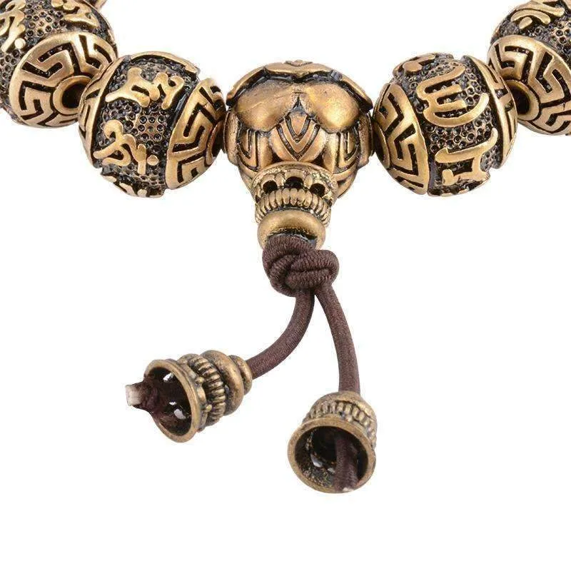 Traditional Tengyur Brass Prayer Beads Bracelets