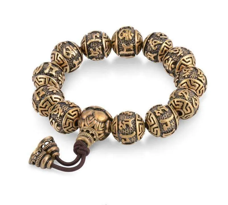 Traditional Tengyur Brass Prayer Beads Bracelets