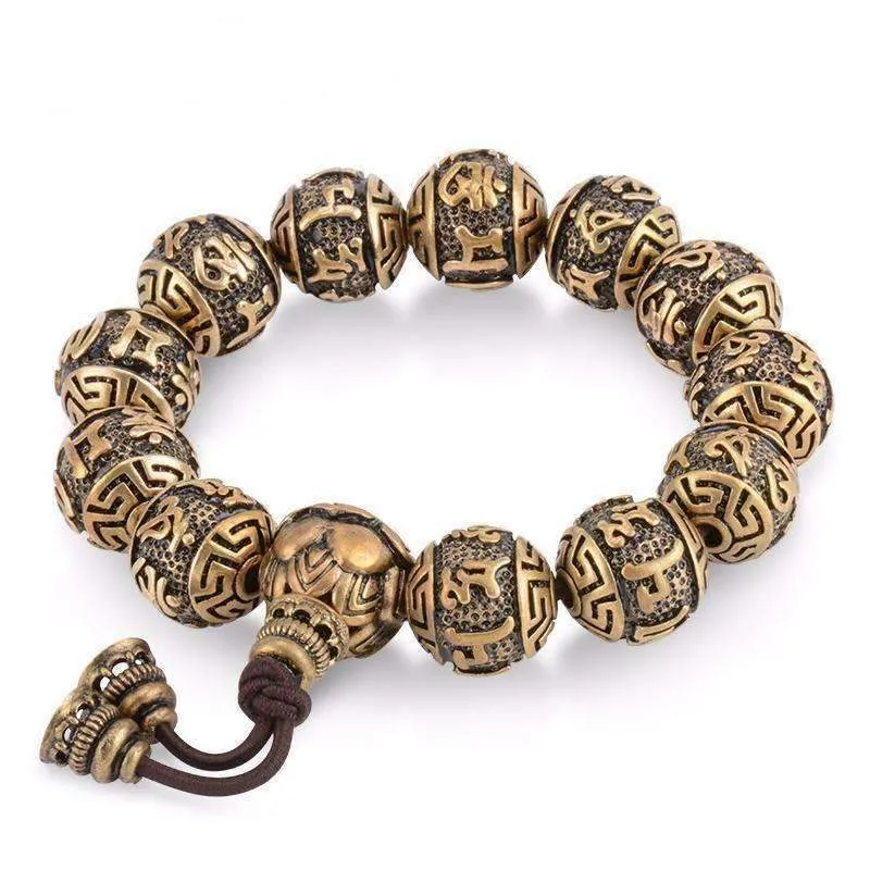 Traditional Tengyur Brass Prayer Beads Bracelets