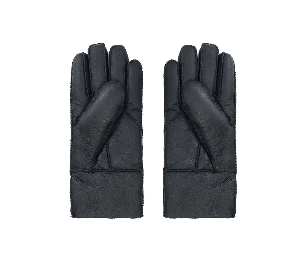 UGG Gloves Leather Fluffy Sheepskin Wool Stitching Gloves