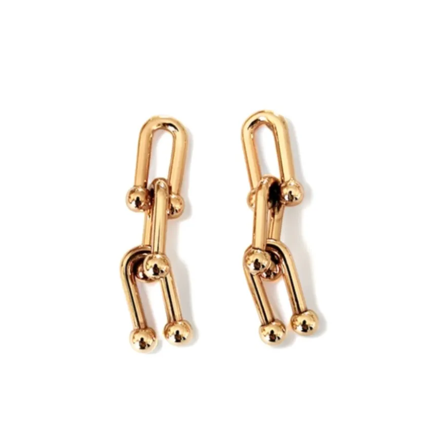 Urban U-link Drop Earrings - Gold