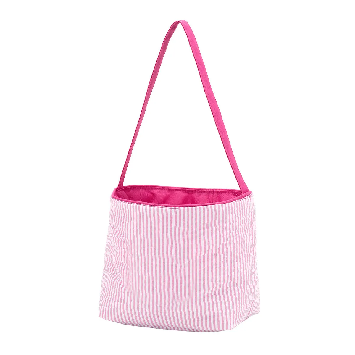 Viv & Lou Striped Seersucker Bucket - Pink