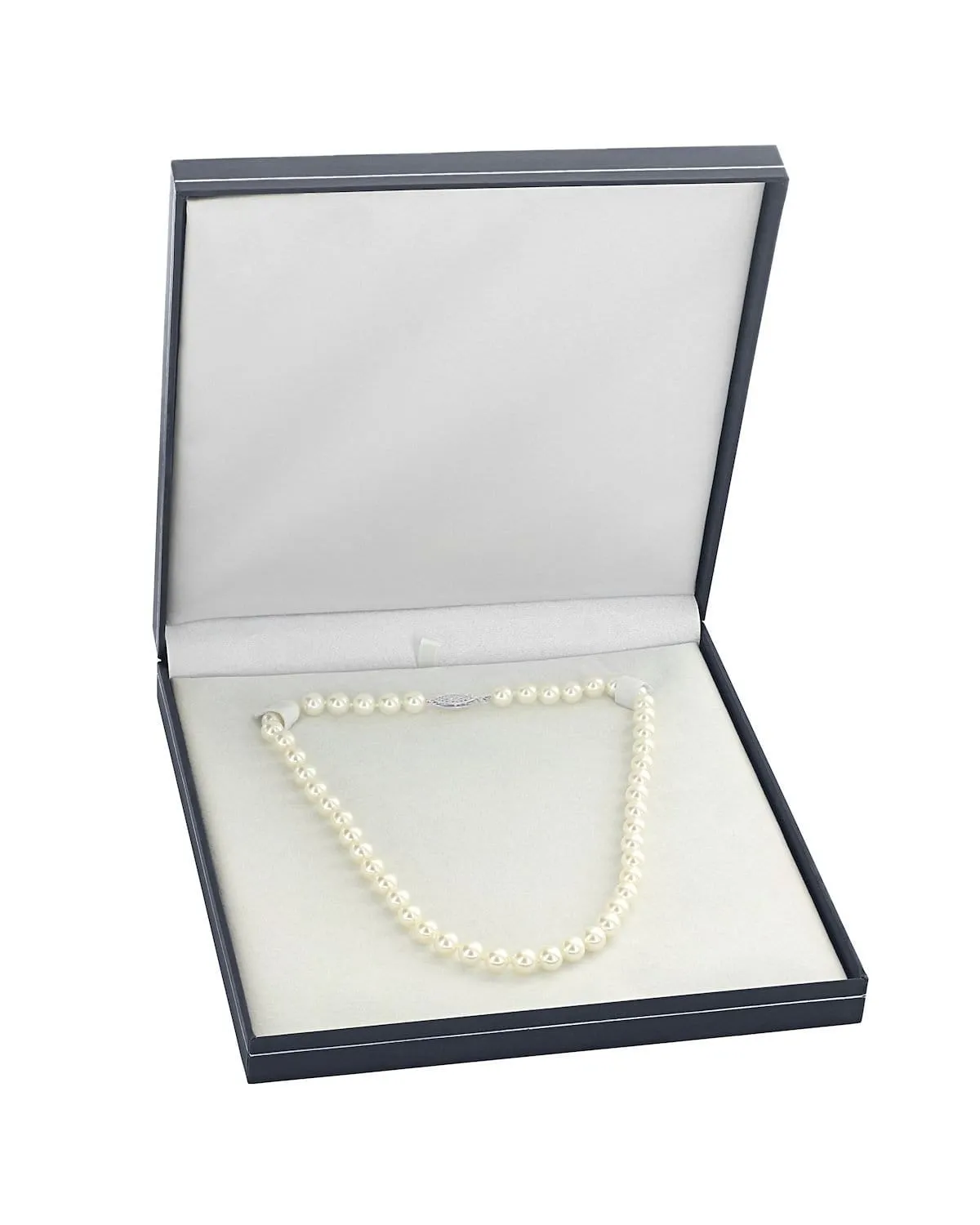 White Japanese Akoya Pearl Opera Length Necklace, 6.0-6.5mm