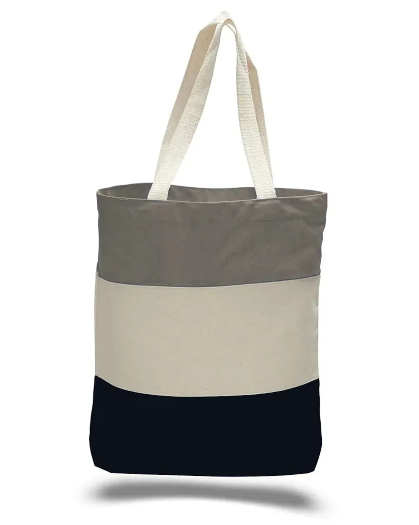 Wholesale Heavy Canvas Tote Bags Tri-Color