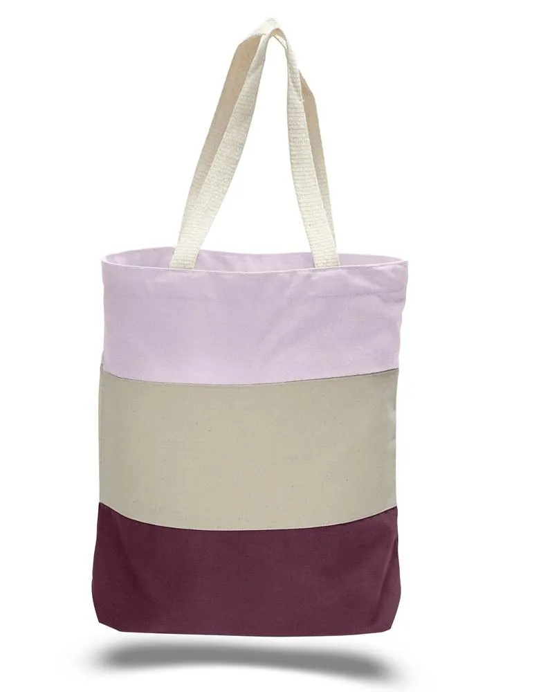 Wholesale Heavy Canvas Tote Bags Tri-Color