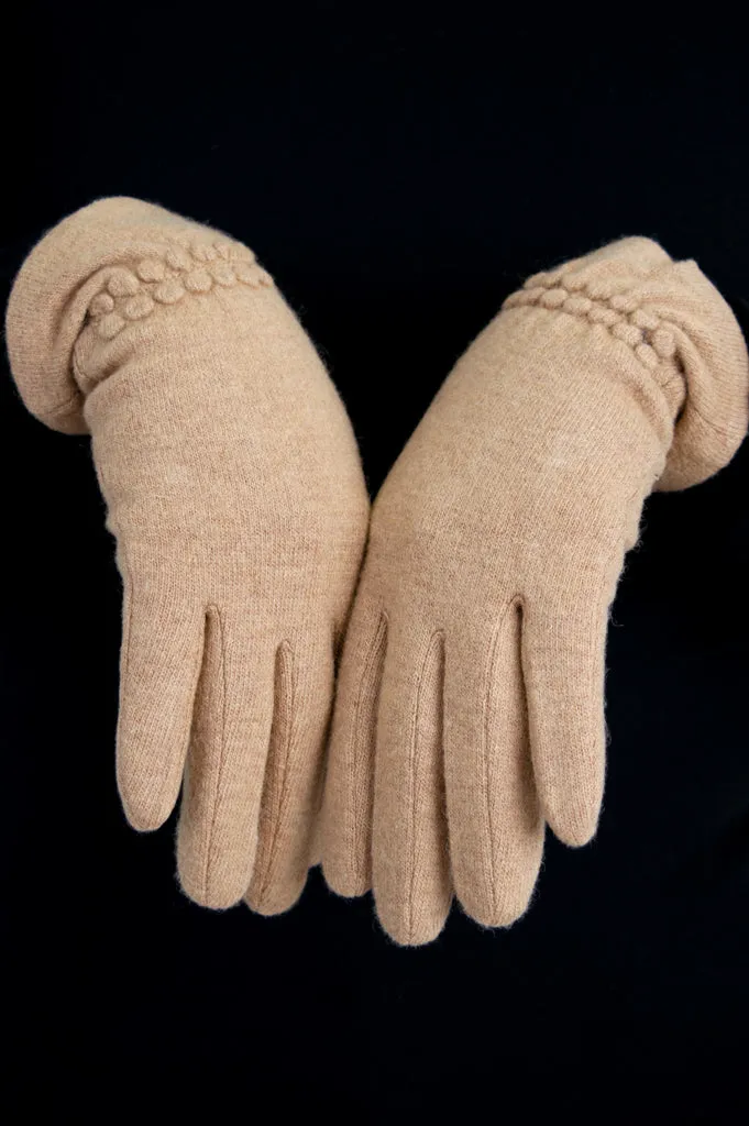 Wool Gloves, Beige