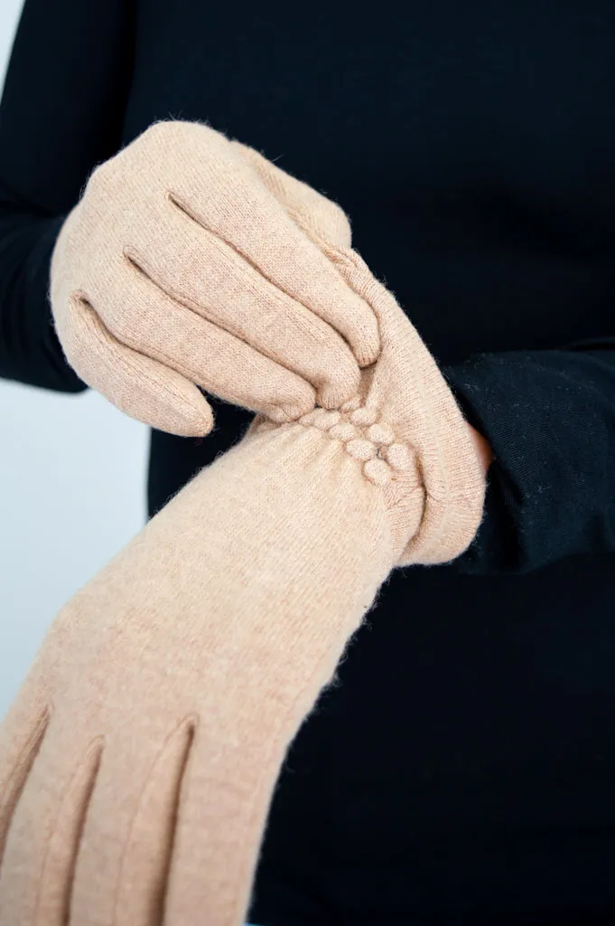 Wool Gloves, Beige